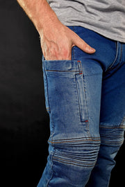 4SR motorcycle jeans Club Sport Blue side pocket