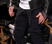 4SR motorcycle jeans Club Sport Black side pocket