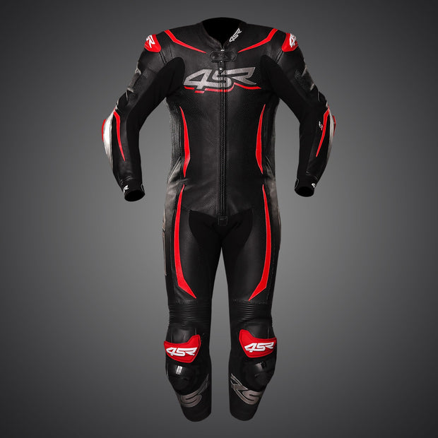 4SR 1PC Racing Diablo Airbag motorcycle suit black red front