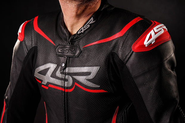 4SR 1PC Racing Diablo Airbag motorcycle suit black red chest